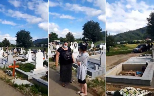 VIDEO Sicriul unui bărbat mort de coronavirus a fost desigilat de rudele sale de etnie romă: „Ne obligă să-l îngropăm așa ca să ia bani”