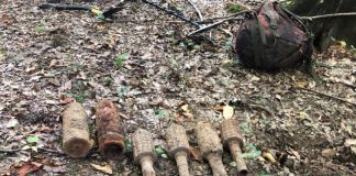 8 grenade descoperite îngropate în curtea unui cetățean din Cacica