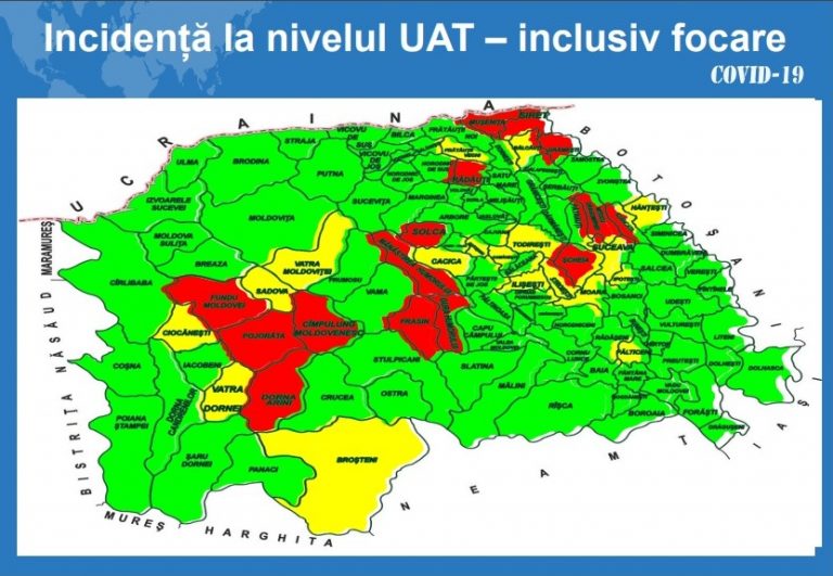 Solca, Pojorâta și Siret au cele mai mari probleme cu coronavirusul