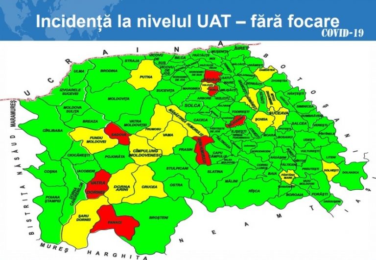 Situația pe localități a cazurilor de coronavirus din județul Suceava. Cele mai grave probleme sunt în Bălăceana, Panaci și Putna