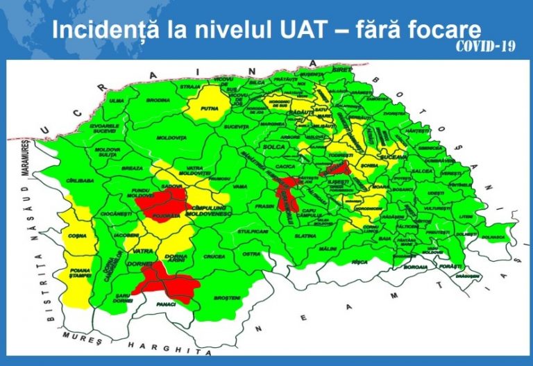 Situația pe localități a cazurilor de coronavirus din județul Suceava. Cele mai grave probleme sunt în Ilișești, Panaci și Gura Humorului