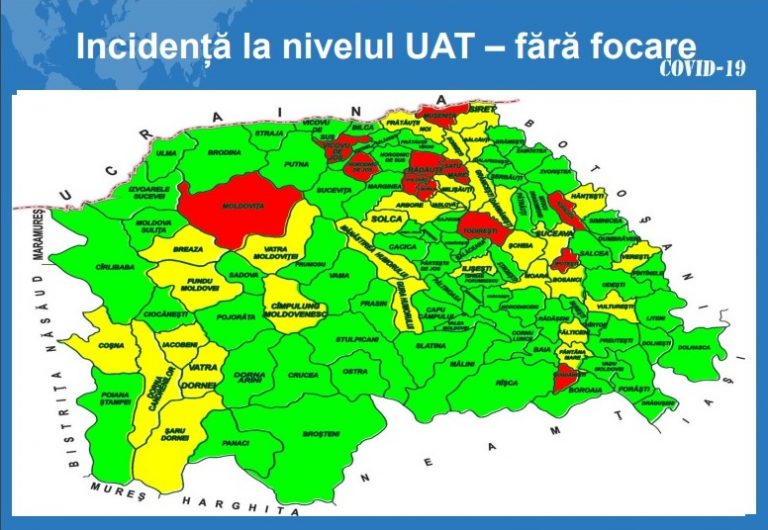 Situația pe localități a cazurilor de coronavirus din județul Suceava. Cele mai grave probleme sunt în Volovăț, Rădăuți și Ipotești
