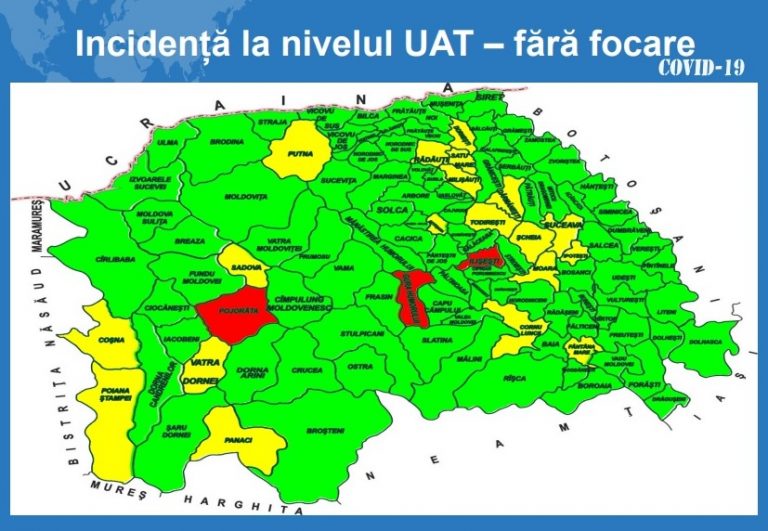 Situația pe localități a cazurilor de coronavirus din județul Suceava. Cele mai grave probleme sunt în Dornești, Ilișești și Gura Humorului