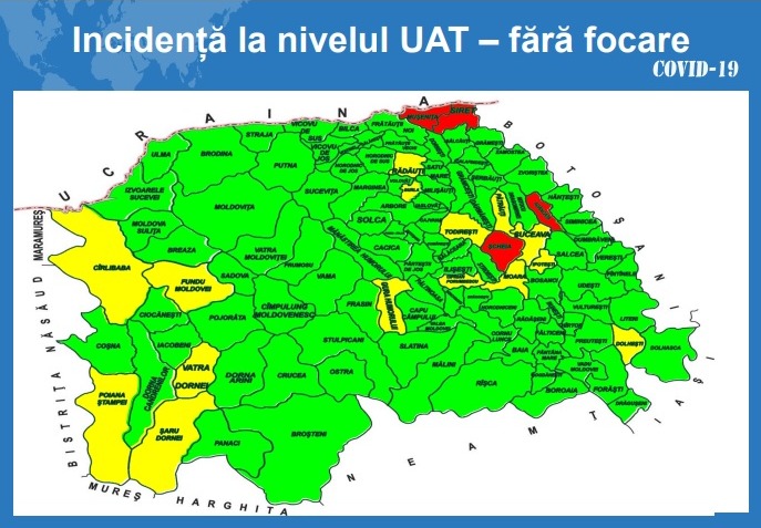Situația pe localități a cazurilor de coronavirus din județul Suceava. Cele mai grave probleme sunt în Adâncata, Mușenița și Șcheia
