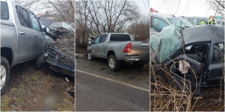 FOTO Accidentul mortal de la Pătrăuți s-a produs după ce un șofer a vrut să întoarcă mașina în mijlocul drumului