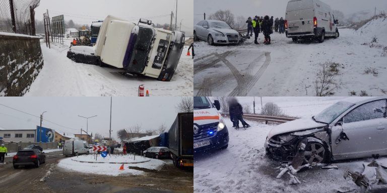 VIDEO FOTO Accidente pe bandă rulantă produse în această dimineață în Fălticeni