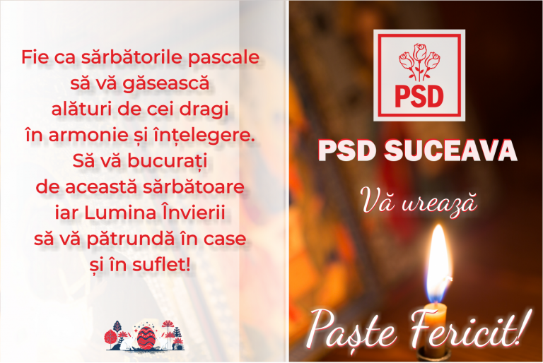 PSD Suceava vă urează Paște fericit!
