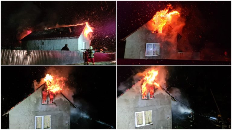 FOTO Casă din Salcea rămasă fără acoperiș în urma unui incendiu