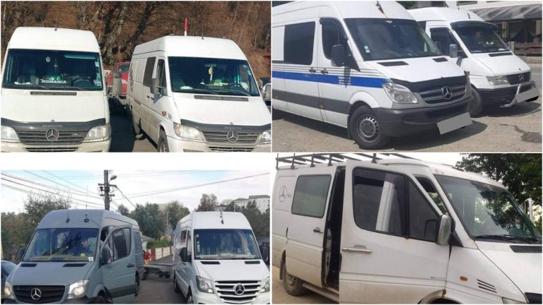 FOTO Polițiștii suceveni le-au pus gând rău piraților care duc muncitori în Europa cu microbuze fără să respecte legislația în vigoare. Nouă microbuze au fost confiscate dintr-un foc