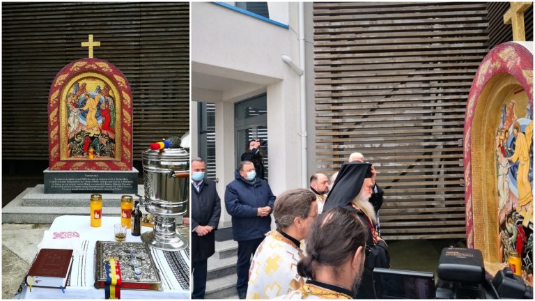 VIDEO FOTO Troița de la Aeroportul „Ștefan cel Mare” din Suceava a fost sfințită de către un sobor de preoți în frunte cu ÎPS Calinic. Gheorghe Flutur: „E o mare bucurie ca în Săptămâna Patimilor să particip la slujba de sfințire a acestei Troițe”