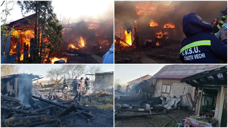 VIDEO FOTO Tragedie în a treia zi de Paște. Un incendiu de proporții a distrus o gospodărie din Frătăuții Vechi