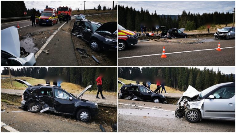 VIDEO FOTO Accident cu cinci răniți produs la Poiana Stampei