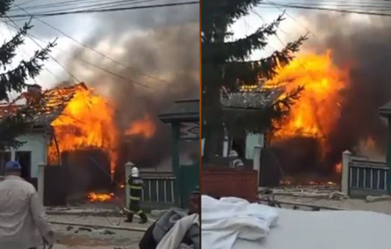 VIDEO Pagube de 600.000 de lei produse în urma teribilului incendiu de la Sucevița care a distrus cinci gospodării din Voievodeasa. Totul a pornit de la o țigară