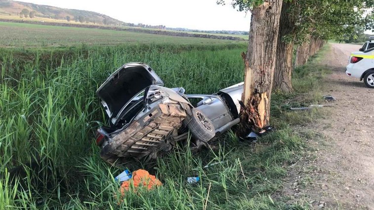 Mașina condusă de o șoferiță a ajuns într-un copac după ce  a fost acroșată de un vehicul de salubritate, la Zamostea