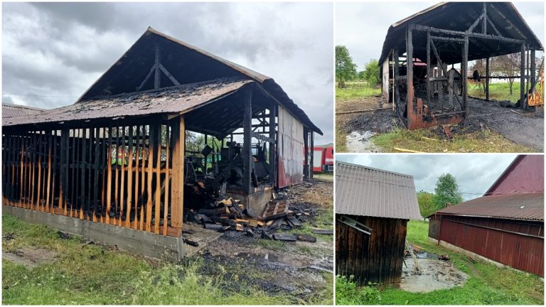 FOTO Un gater din Mănăstirea Humorului a luat foc din cauza unui aparat de sudură