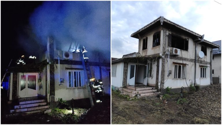 FOTO Incendiu la o casă nelocuită din Dornești