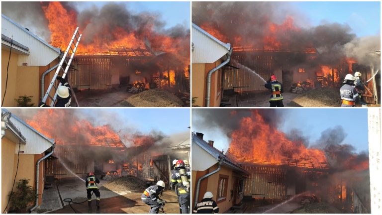FOTO Incendiu de proporții într-o gospodărie din Calafindești. Trei femei au avut nevoie de îngrijiri medicale