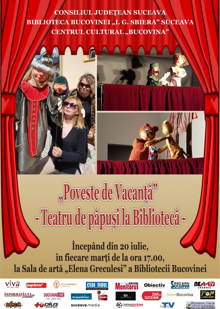 Biblioteca Bucovinei îi așteaptă pe cei mici la teatru de păpuși în fiecare zi de marți