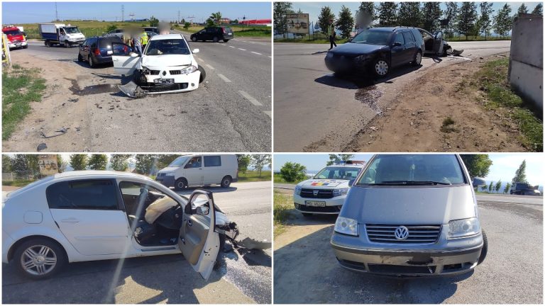 FOTO Trei persoane rănite într-un carambol produs la ieșire din municipiul Fălticeni spre comuna Baia