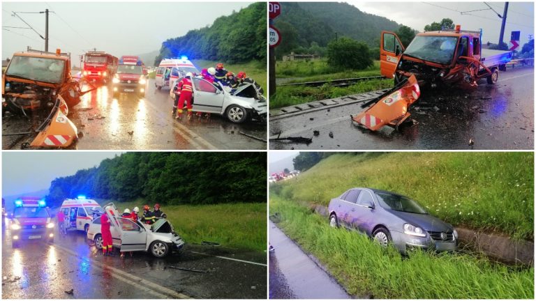 FOTO Accident grav produs la Frasin. Două persoane au fost descarcerate de către pompieri