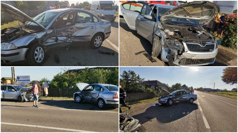 FOTO Accident cu trei răniți produs la Sasca Nouă