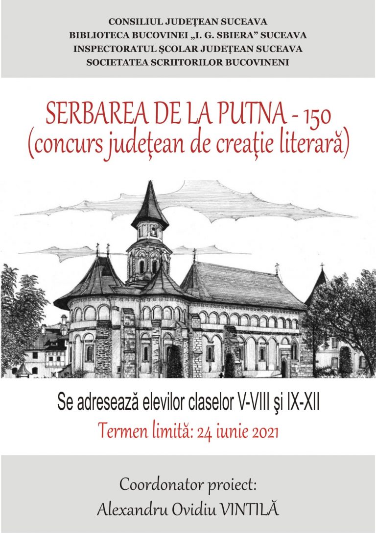 Concursul de creație literară „Serbarea Națională de la Putna – 150 (1871 – 2021)” și-a desemnat câștigătorii