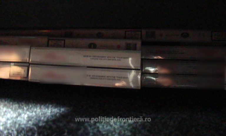 FOTO Țigări de contrabandă descoperite după bancheta unui microbuz, în Vama Siret, cu ajutorul câinelui polițist CEY