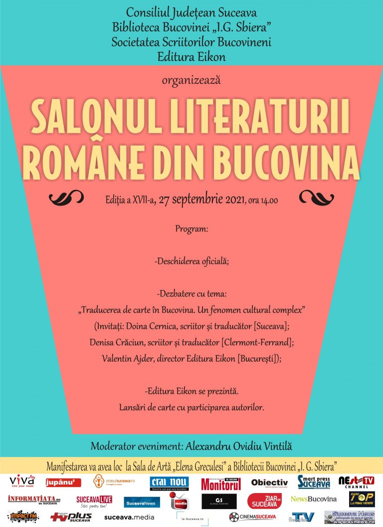 Salonul Literaturii Române din Bucovina va fi organizat la Biblioteca Bucovinei din Suceava