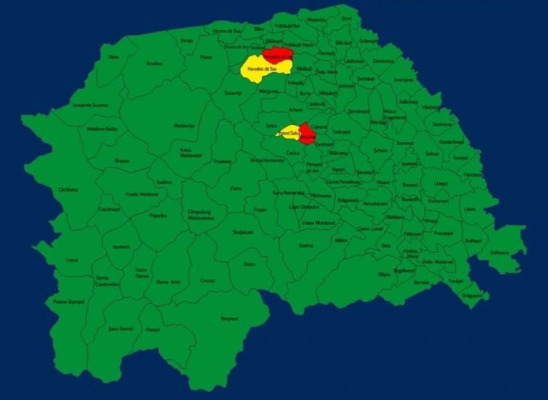 Situația pe localități a cazurilor de coronavirus din județul Suceava. Cele mai grave probleme sunt în Botoșana, Horodnic de Jos și Poieni Solca