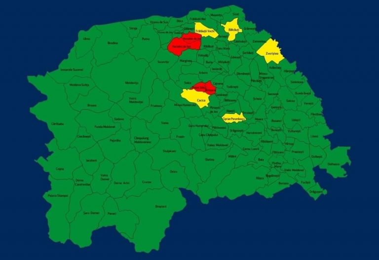 Situația pe localități a cazurilor de coronavirus din județul Suceava. Cele mai grave probleme sunt în Botoșana, Horodnic de Jos și Poieni Solca