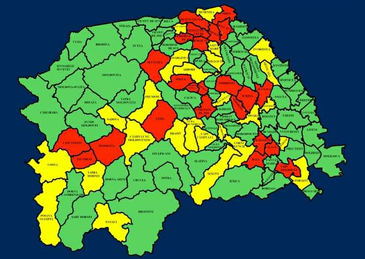 Situația pe localități a cazurilor de coronavirus din județul Suceava. Cele mai grave probleme sunt în Todirești, Rădăuți și Ciocănești