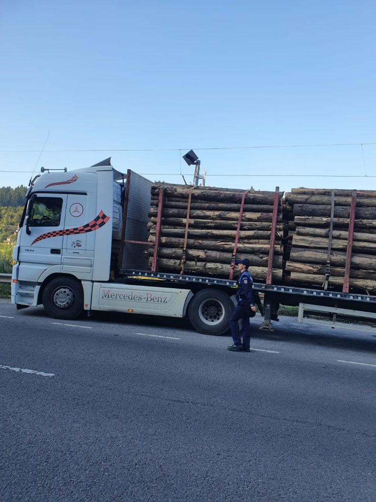 Transport ilegal de lemne depistat de polițiști, la Vadu Moldovei