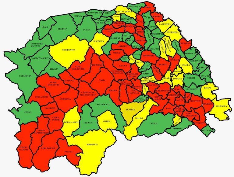 Situația pe localități a cazurilor de coronavirus din județul Suceava. Cele mai grave probleme sunt în Iacobeni, Pojorâta și Câmpulung Moldovenesc