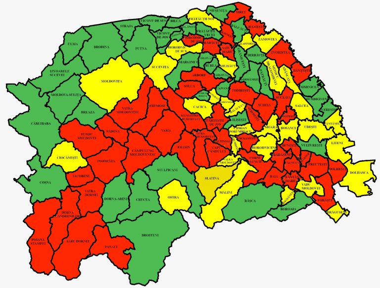 Situația pe localități a cazurilor de coronavirus din județul Suceava. Cele mai grave probleme sunt în Pojorâta, Iacobeni și Câmpulung Moldovenesc