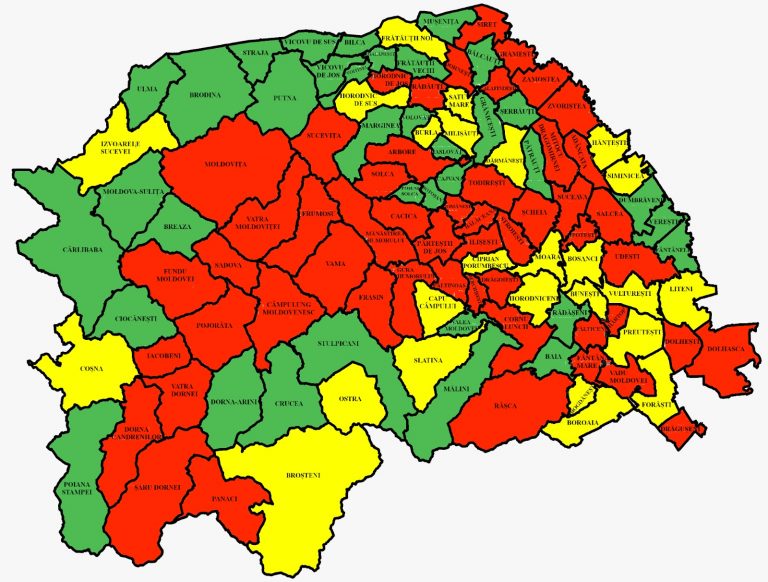 Situația pe localități a cazurilor de coronavirus din județul Suceava. Cele mai grave probleme sunt în Pojorâta, Iacobeni și Gura Humorului