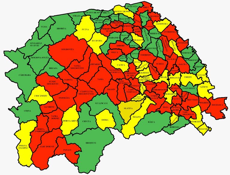 Situația pe localități a cazurilor de coronavirus din județul Suceava. Cele mai grave probleme sunt în Pojorâta, Iacobeni și Câmpulung Moldovenesc