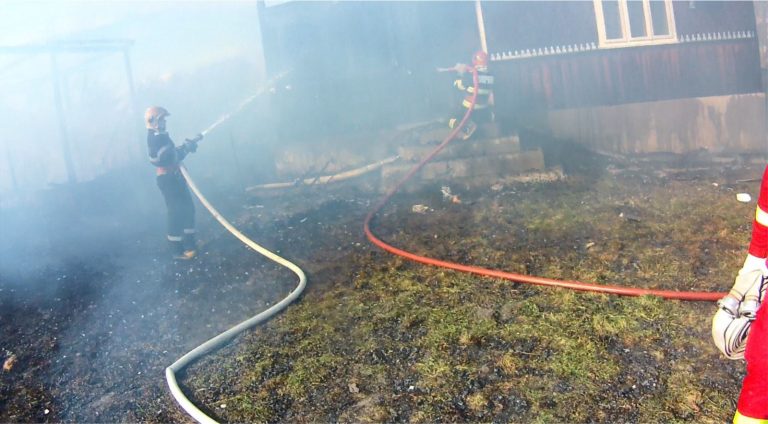 FOTO Incendiu izbucnit într-o gospodărie din Bălăceana după ce proprietarul a dat foc la mai multe resturi vegetale