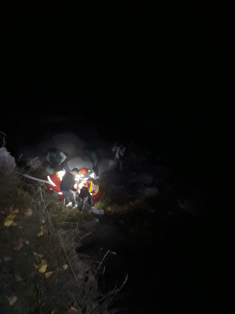 VIDEO FOTO Trei bărbați au fost salvați de pompieri după ce au căzut de pe o punte pietonală într-o râpă adâncă de 5 metri, la Lisaura