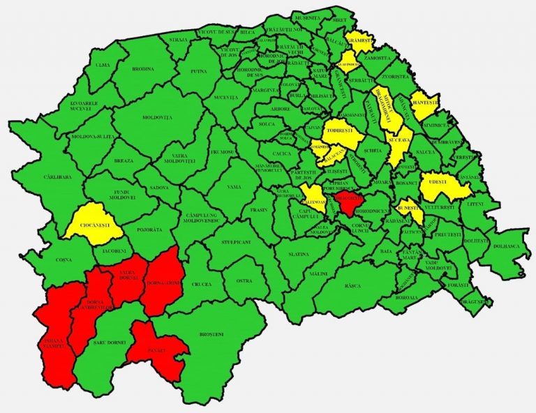 Situația pe localități a cazurilor de coronavirus din județul Suceava. Cele mai grave probleme sunt în Dorna Candrenilor, Panaci și Dorna Arini
