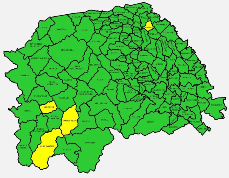 Situația pe localități a cazurilor de coronavirus din județul Suceava. Nicio localitate nu mai este în zona roșie