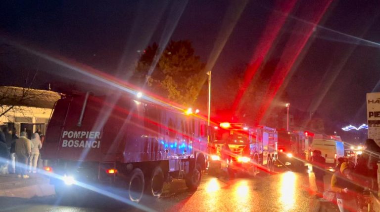 FOTO Incendiu izbucnit la un service auto din Bosanci