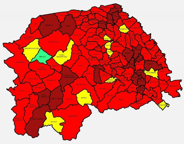 Situația pe localități a cazurilor de coronavirus din județul Suceava. Cele mai grave probleme sunt în Siret, Șcheia și Suceava