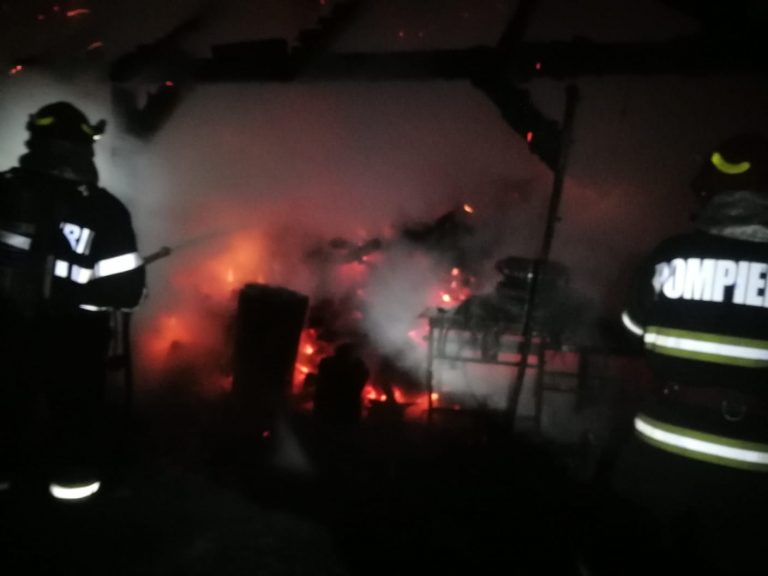 FOTO Incendiu puternic izbucnit la Râșca de la o afumătoare