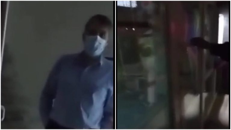 VIDEO Tărăboi făcut în sediul Poliției municipiului Suceava de un carantinat care a părăsit domiciliul: „Bă sclavule, ești plătit din banii mei!”