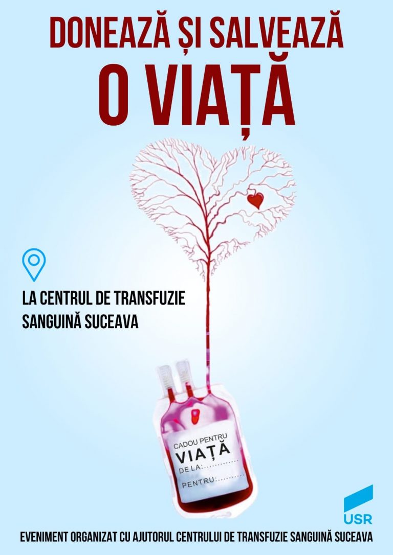 USR Suceava organizează o campanie de donare de sânge