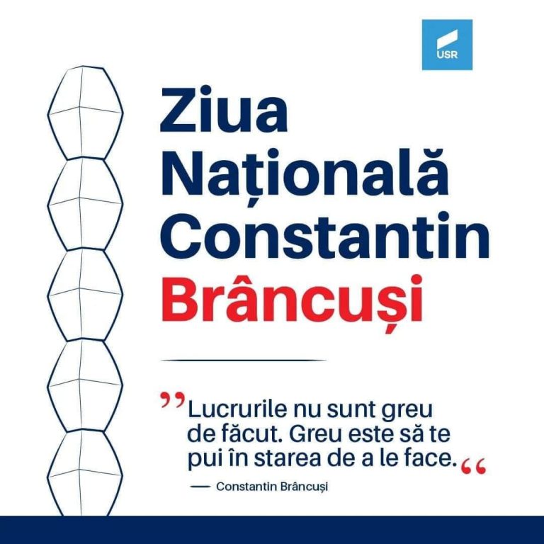 Mesajul deputatului Radu Ciornei de Ziua Națională Constantin Brâncuși: „Constantin Brâncuși rămâne un sculptor și un filosof român excepțional, apreciat în timpul vieții mai mult de francezi decât de confrații săi români”