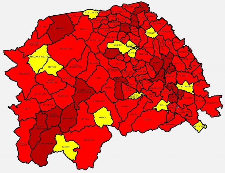 Situația pe localități a cazurilor de coronavirus din județul Suceava. Cele mai grave probleme sunt în Siret, Șcheia și Suceava