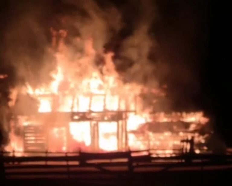VIDEO Incendiu izbucnit la o stână din Voitinel