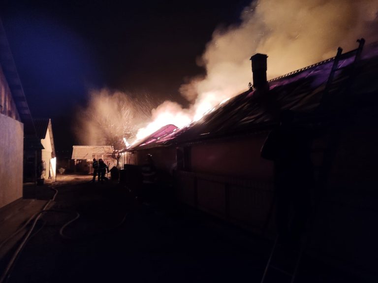 FOTO Incendiu de proporții izbucnit într-o gospodărie din Boroaia