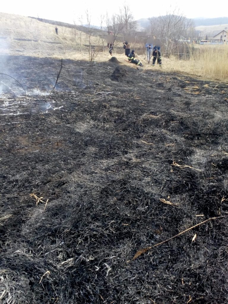 FOTO O anexă dintr-o gospodărie din Preutești a luat foc de la un incendiu de vegetație uscată
